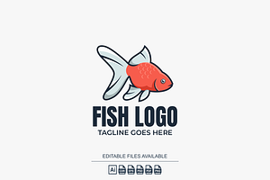 Red And White Beauty Fish Logo