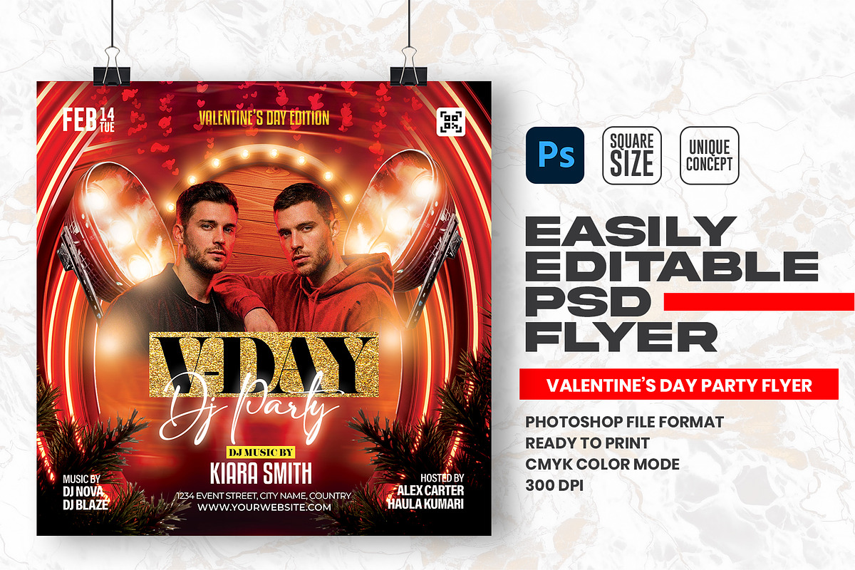 Valentine’s Day Dj Party Flyer, a Flyer Template by Shajib Shikder (Photo 1 of 2)