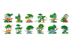 Prehistoric dinosaurs characters, an Animal Illustration by Vector Tradition