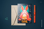 Vintage Halloween 5x7 Card Template, a Card Template by creatsy5 (Thumbnail 4 of 5)