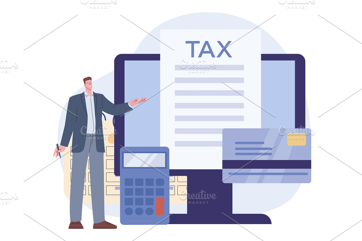 Time to pay taxes and file tax, a Finance Illustration by Valerie Bodnar