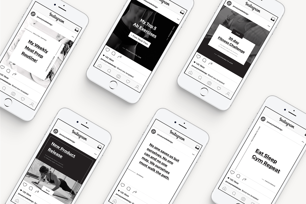 Fitness Social Media Template Bundle, a Social Media Template by January Made Design (Photo 5 of 7)