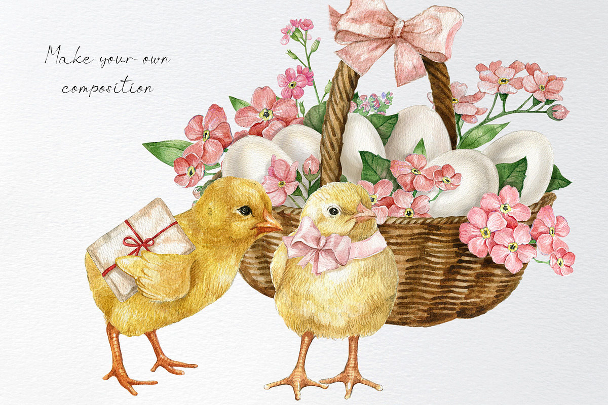 Watercolor spring easter clipart, a Seasonal Illustration by yana.fefelova (Photo 5 of 5)