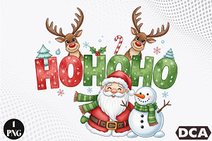 Funny Christmas Png Santa Png Reind, an Illustration by DreamCafeArt