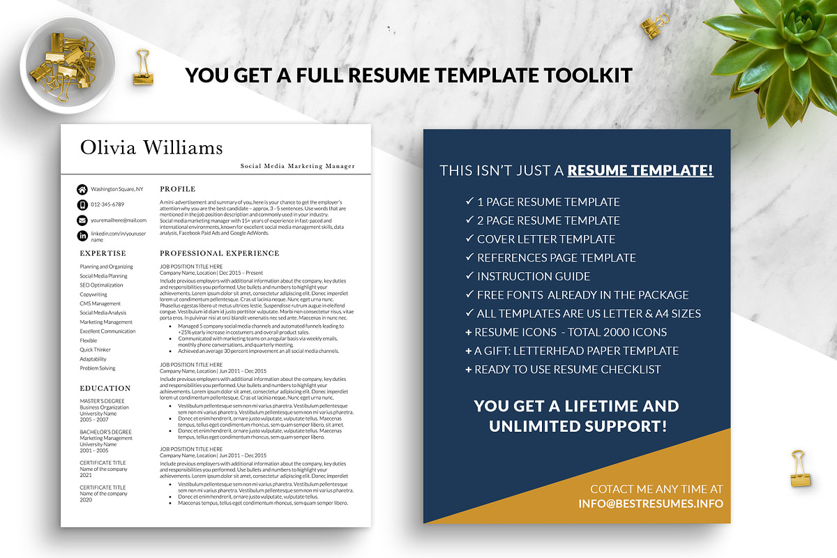 Modern Page Resume Template Word, a Resume Template by BestResumes.Co (Photo 7 of 7)
