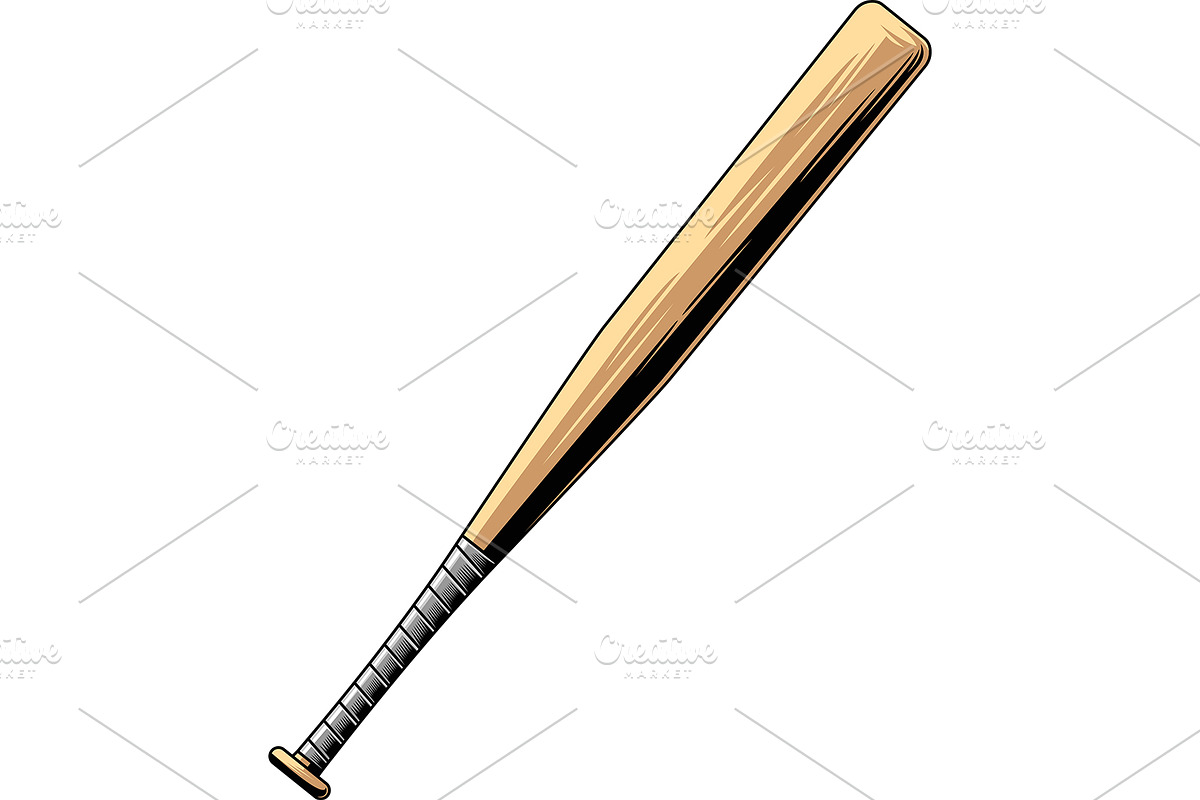 Baseball Bat Graphic Logo Design, an Illustration by HitToon