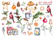 Christmas watercolor, PNG files, an Illustration by Larisa Maslova (Thumbnail 4 of 10)
