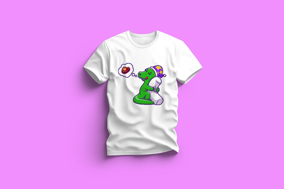 Cute Sleeping Dino Hug Pillow, an Animal Illustration by Artstorystudio (Photo 3 of 3)