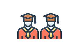 Students scholarship color icon, a Duotone Icon by Creative priyanka
