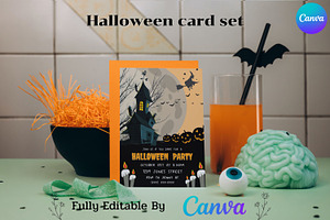 Editable Halloween Card Set