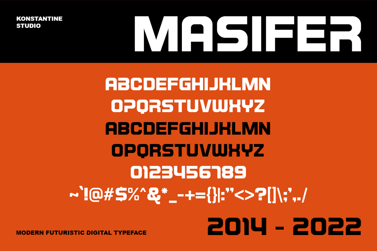 Masifer – Sporty Futuristic Fonts, a Sans Serif Font by Konstantine Studio (Photo 2 of 3)