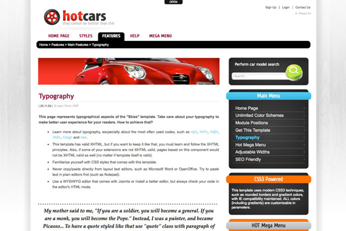 Hot Cars, a WordPress Template by hot-themes (Photo 4 of 4)