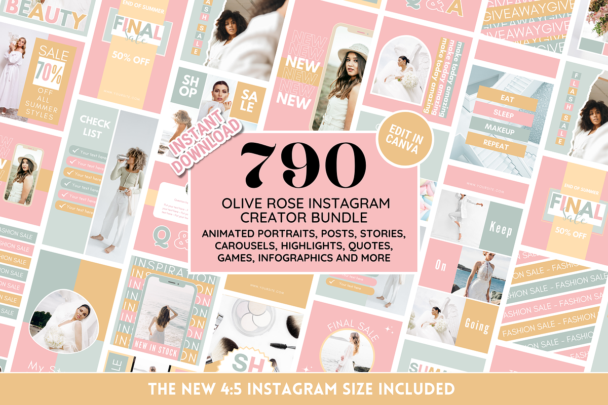 Olive Rose Instagram Template Bundle