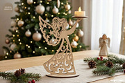 Christmas Angel Candle Holders SVG, a Decorative Illustration by svgocean (Thumbnail 5 of 14)