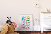 Dino illustration Patterns Posters, an Animal Illustration by OxanaTally (Thumbnail 6 of 14)