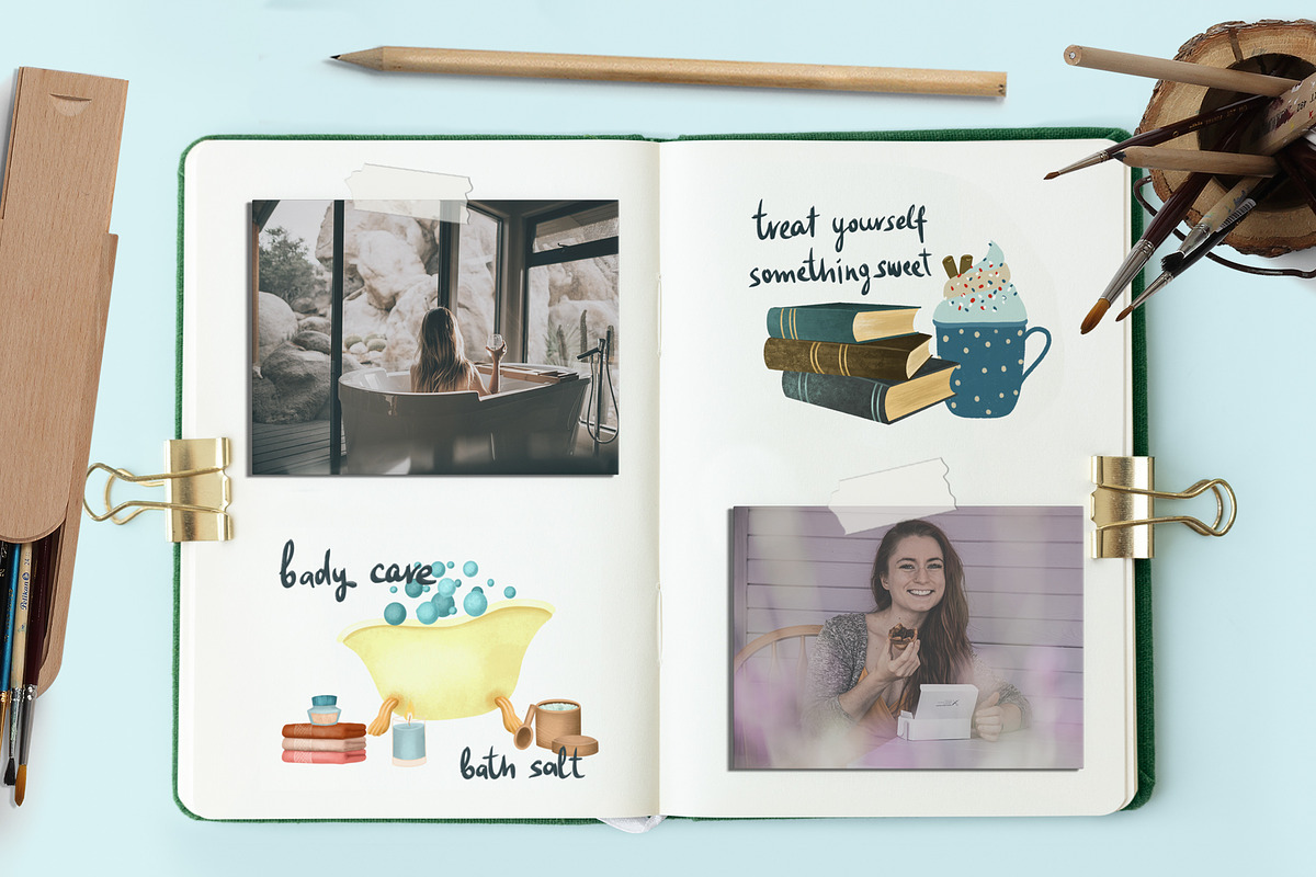 Self care, hobby, home & good mood, a Decorative Illustration by Skliarova (Photo 10 of 14)