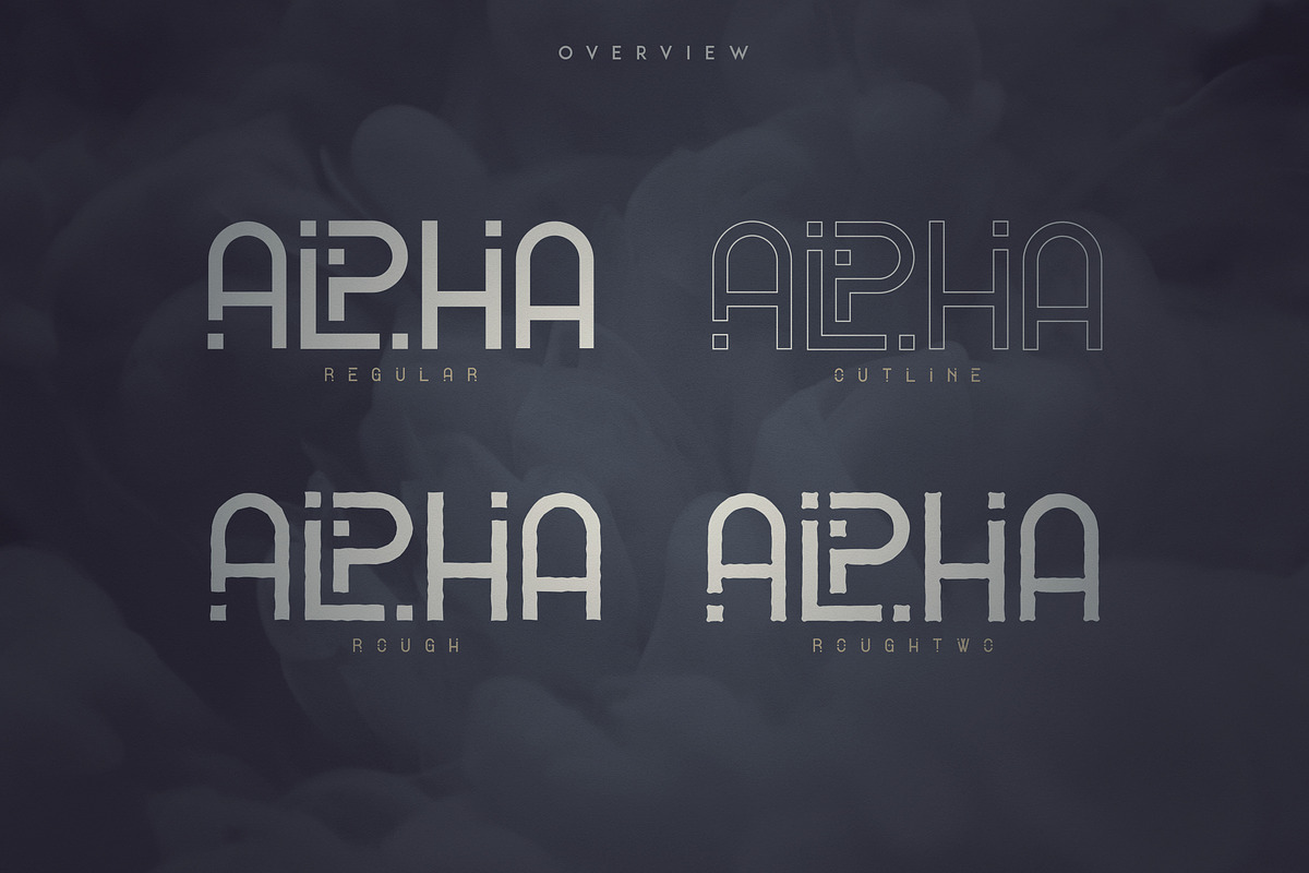 Alpha Display Font - 4 styles preview 2