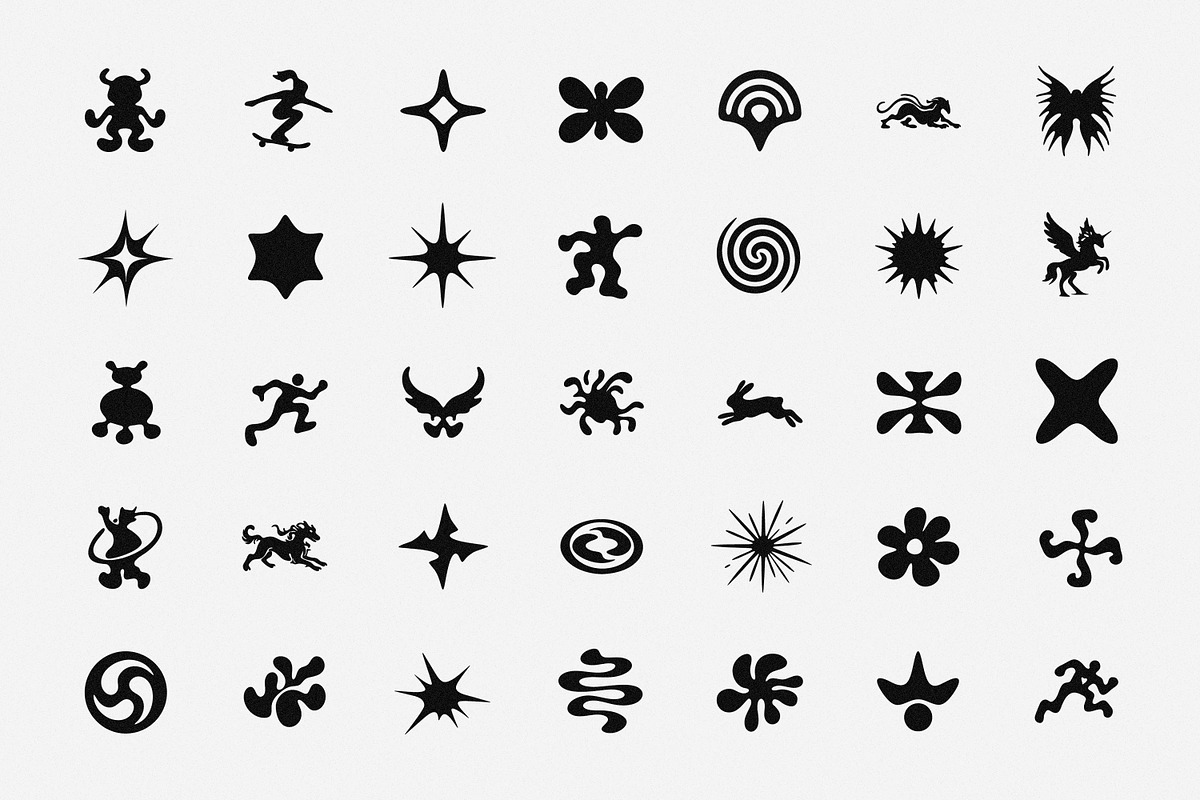 Rave Glyphs. Shapes & Logo Marks, an Object Graphic by pixelbuddha.net (Photo 2 of 6)