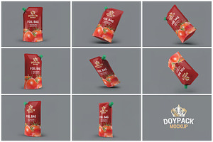Doypack Foil Bag Mock-Up, a Packaging Mockup by DesignRushMarket