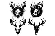 Deer skull with antlers, a Graphic by Deezguizer (Thumbnail 1 of 2)