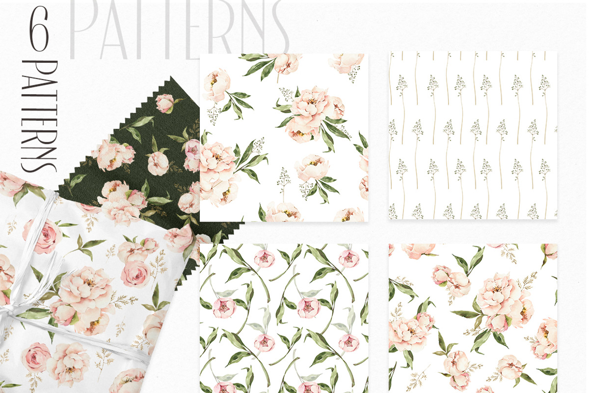 Peony inspiration Watercolor clipart, an Object Illustration by ArtMaslyana (Photo 6 of 7)