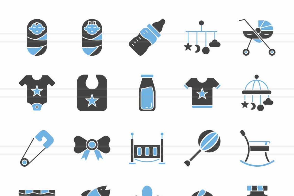 50 Baby Blue & Black Icons, an Icon by IconBunny (Photo 2 of 2)