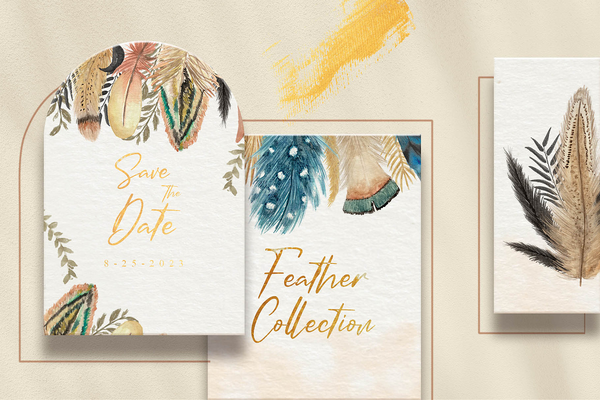 Watercolor Feathers Collection, a Decorative Illustration by GRANCI STUDIOS (Photo 2 of 12)