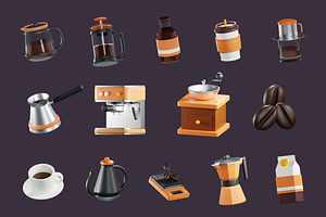 3D Coffee Illustration