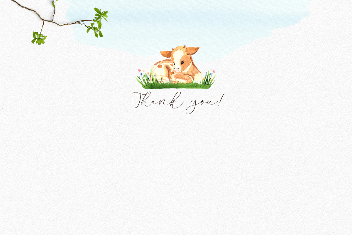 Watercolor Farm Animals, an Object Graphic by Ana-Sakuta (Photo 20 of 20)
