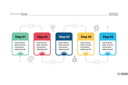 Five Steps of Workflow Slide Template