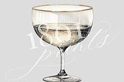 Champagne Coupe Glass, an Illustration by 1801Prints (Thumbnail 2 of 4)