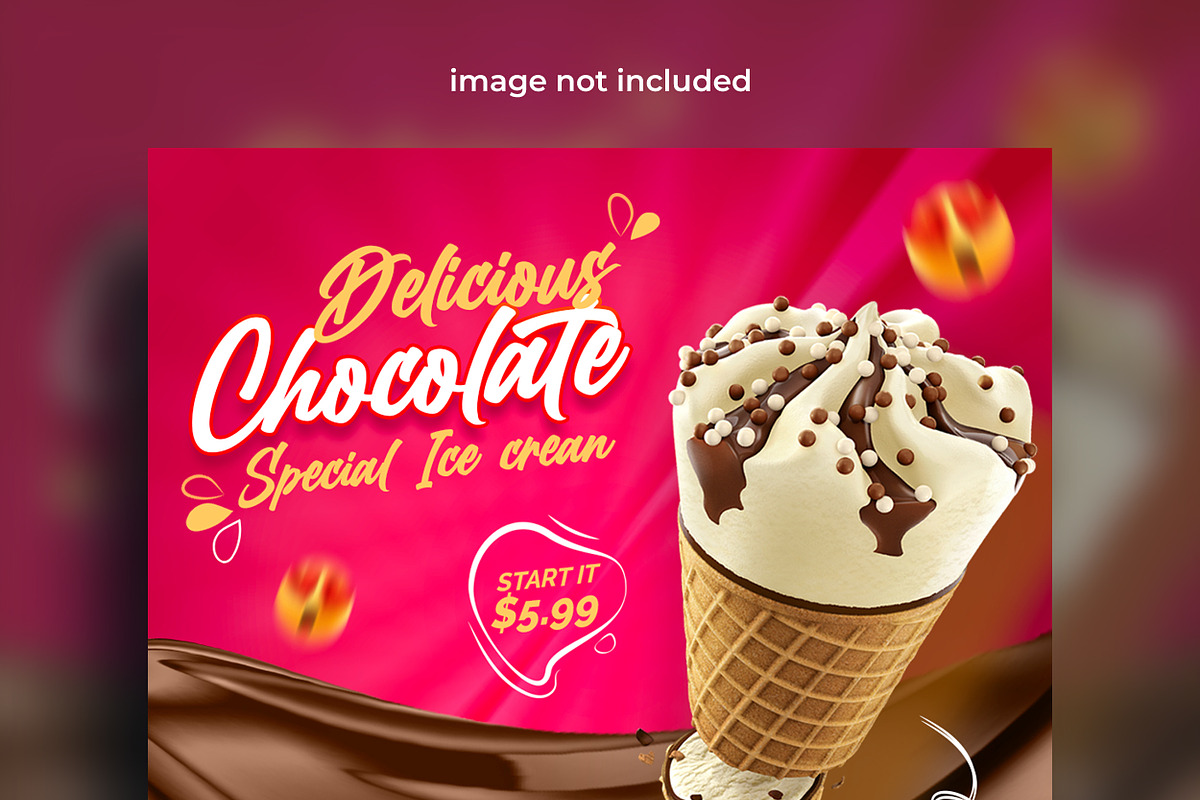 Chocolate ice cream social poster, a Social Media Template by mdmijanur0187 (Photo 3 of 3)