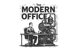 Modern Office Concept with, a Person Illustration by AlexArt