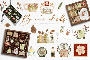 Boo's shelf whimsy clipart set, a Person Illustration by Yelloo Fish