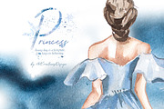 Hand-Painted Princess Clipart, a Decorative Illustration by ArtCreationsDesign (Thumbnail 9 of 21)