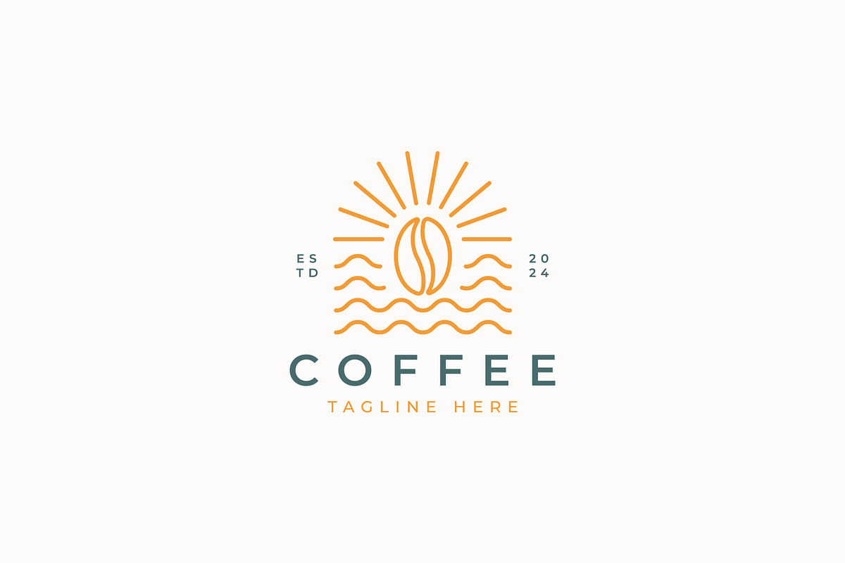 River Coffee Bean Logo Cafe Shop, a Branding & Logo Template by Signatoro (Photo 2 of 2)