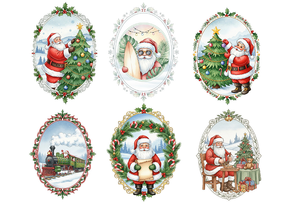 Santa Claus Frame Clipart, an Illustration by Designworld (Photo 3 of 5)