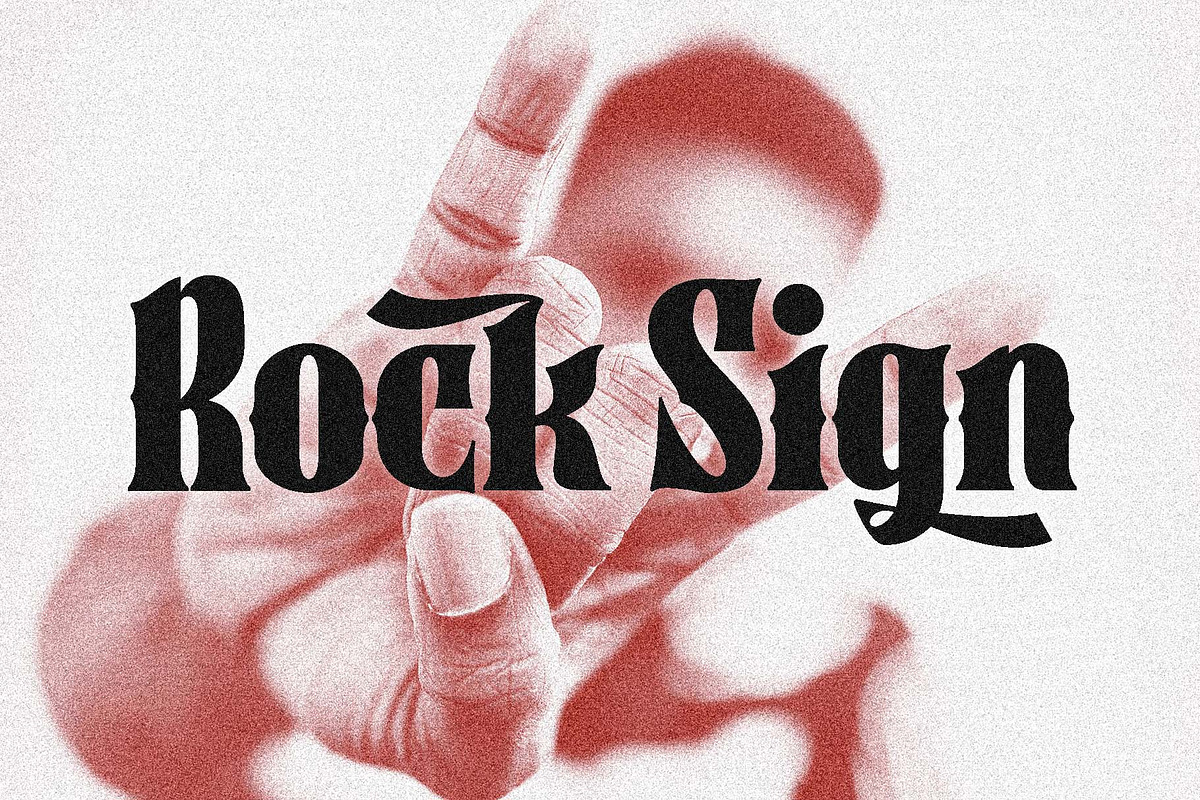 Rock Sign Typeface, a Blackletter Font by 50Fox (Photo 1 of 9)