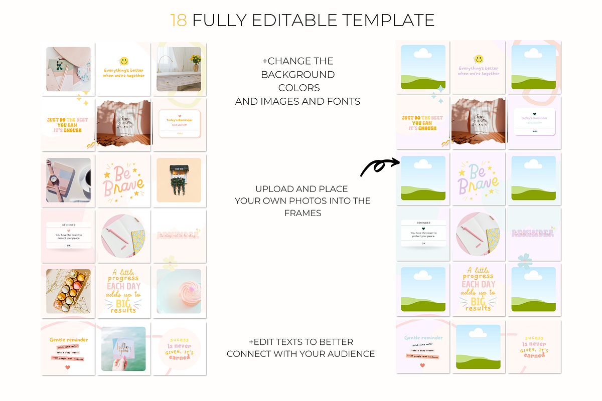 Bright Instagram Puzzle Canva, a Social Media Template by Hellohastore (Photo 2 of 9)
