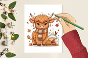 Fall Highland Cow Ghost Halloween, an Illustration by designcity5 (Thumbnail 4 of 8)