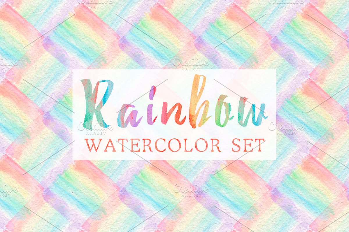 Rainbow watercolor seamless pattern, a Pattern Graphic by antuanetto (Photo 7 of 9)