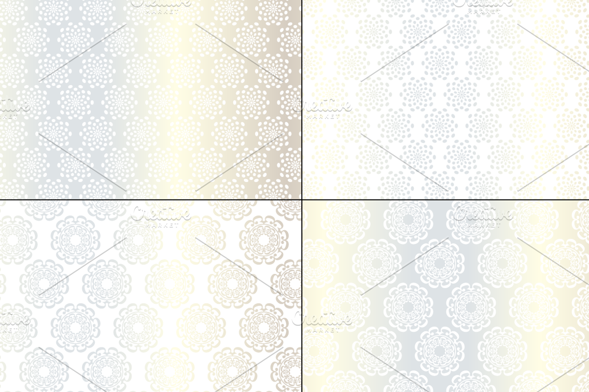 Seamless Silver Medallion Patterns preview 5