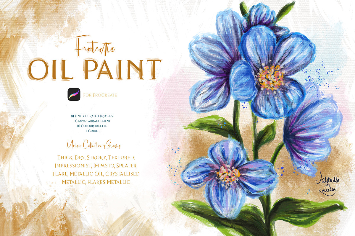 Fantastic Oil Paint Procreate, a Brush Add-On by ArtstudioByKhushbu (Photo 1 of 21)