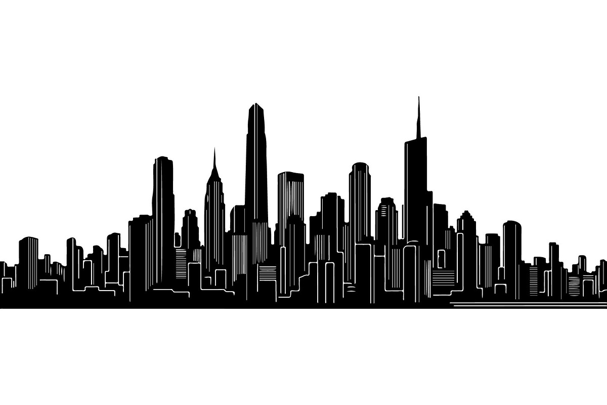 Modern City Skyline Silhouette, an Object Graphic by Creativeshirt (Photo 16 of 20)