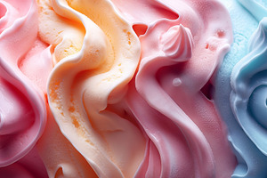 Delicious swirls of colorful ice cream, showcasing vibrant hues, a Food & Drink Photo by ImageMir