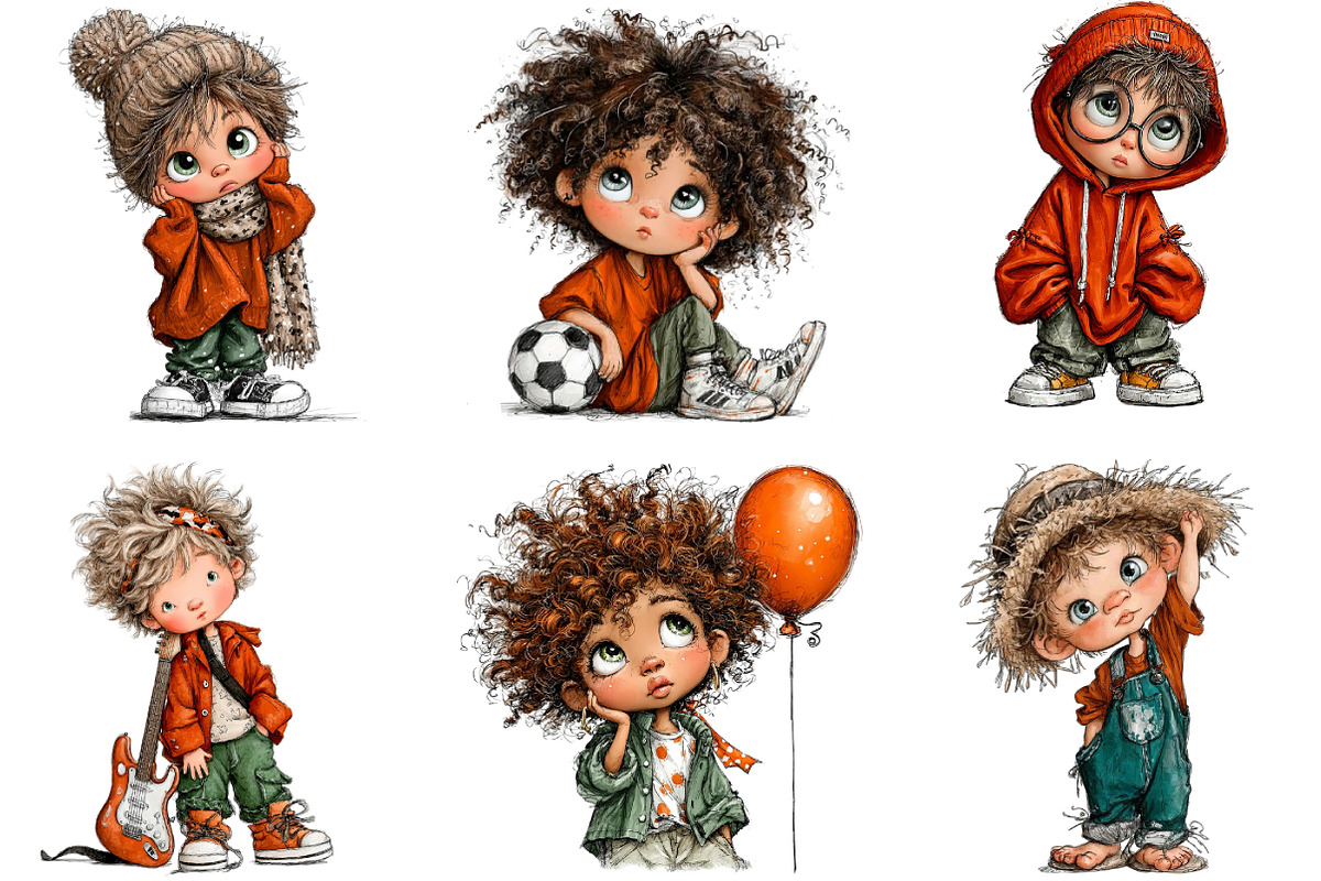 Whimsical Just Boys Clipart, an Illustration by DreamArtGraphic (Photo 4 of 5)