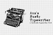 Ana's Rusty Typewriter font, a Serif Font by Ana's Fonts (Thumbnail 1 of 3)