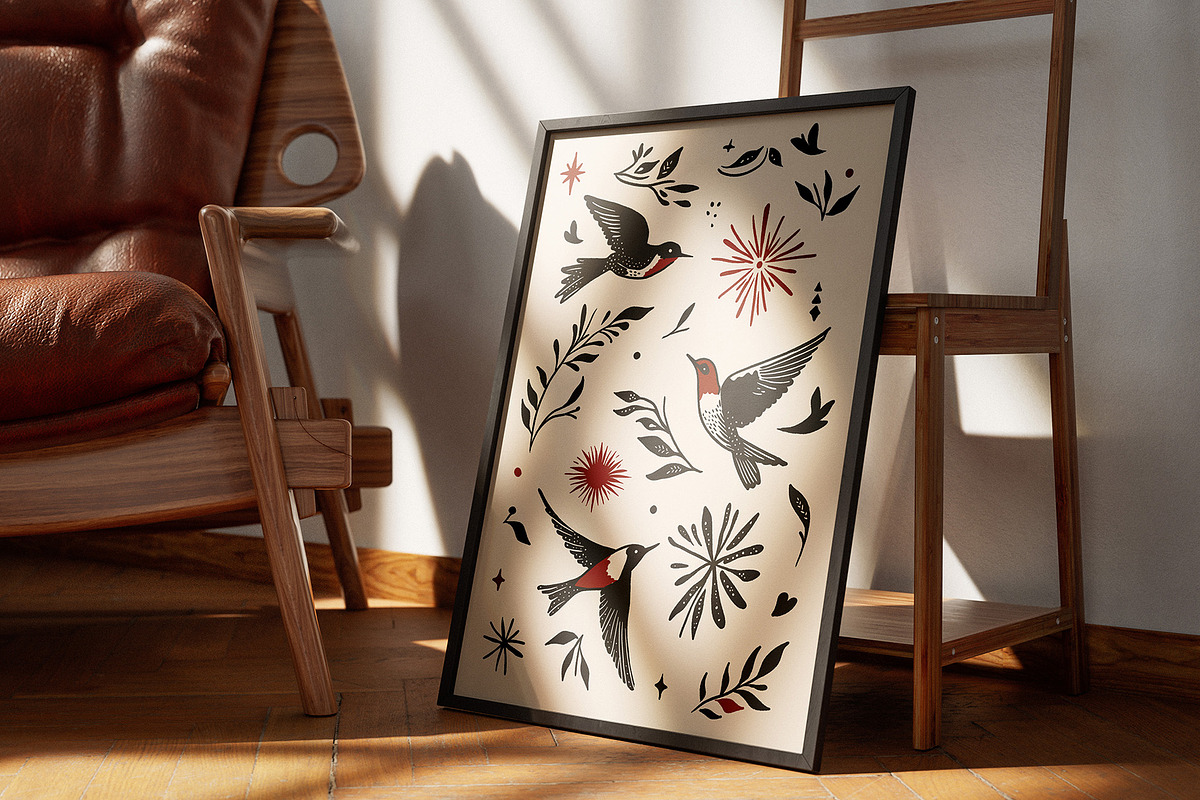Folk Birds Bundle, a Decorative Illustration by Mariia Kovalchuk (Photo 6 of 9)