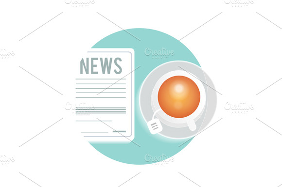 Newspaper with a cup of tea, coffee preview 2