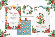 Dragon Christmas. Watercolor set., a Seasonal Illustration by Kate_Rina (Thumbnail 3 of 13)